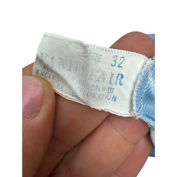 ❌SOLD❌1960's VANITY FAIR Baby blue floral and white lace long gown - Picture 2 of 10